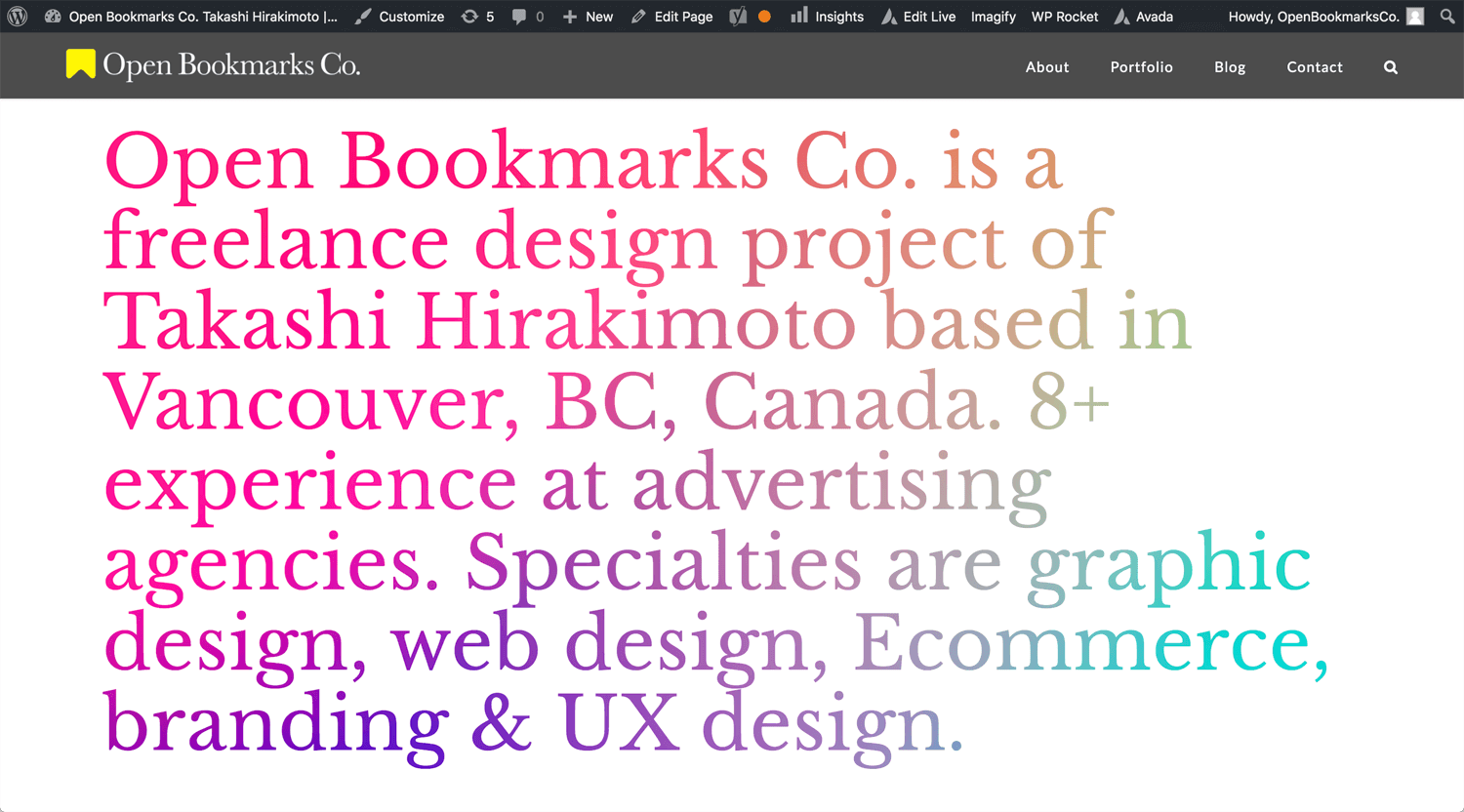 Open Bookmarks Co. Freelance Graphic/Web Designer Portfolio