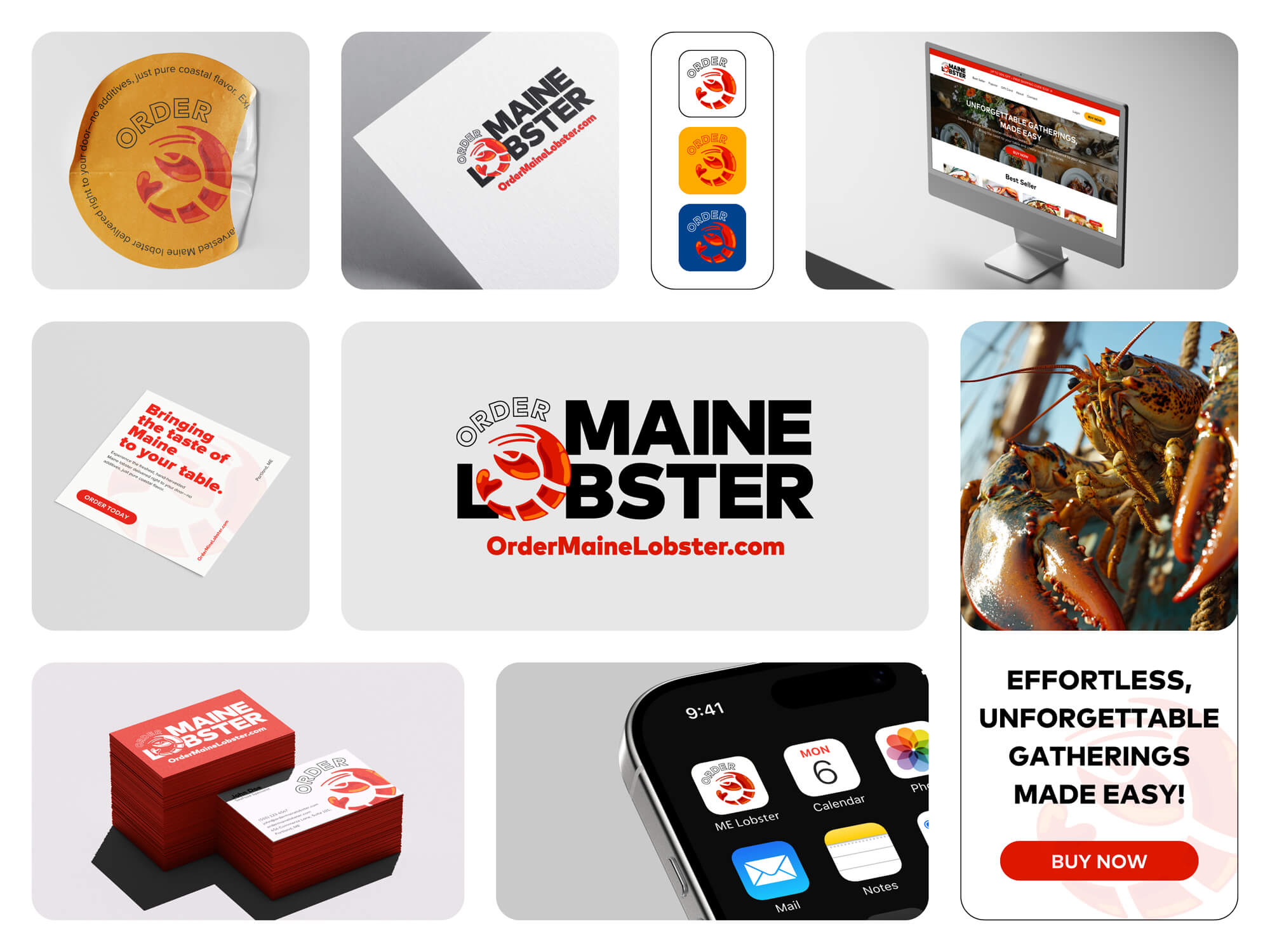 Open Bookmarks Co. Portfolio Order Maine Lobster Brand Identity