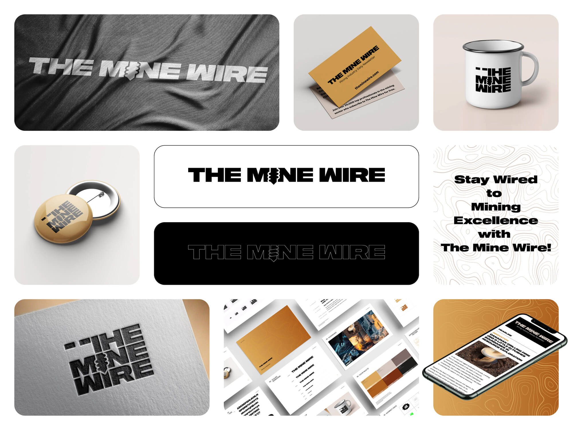 Open Bookmarks Co. Portfolio The Mine Wire Brand Identity